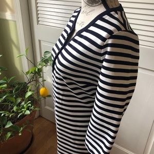 Navy and white striped dress by J. McLaughlin